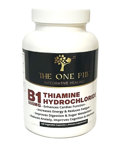 [BRSRAFL5PIPQ43DU] Vitamine B1 Thiamine Hydrochloride, Thiamine Hcl, 500mg-120 Capsules,Vegan,Non GMO,No Artificial fillers or Stearate additives.