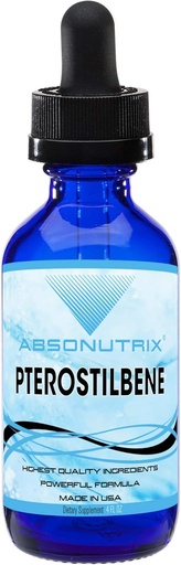 [BRSWYY3QPIMRYFY2] Absonutrix Pterostilbene 300 mg, 4 krople płynne Fl Oz, 200 Potennych Służb, Wysoka Biodostępność, Trzydzieści-Party Tested, Szybka Absorpcja, GMP- Certified, Non-GMO, Cruelty- Free Products, Made in USA