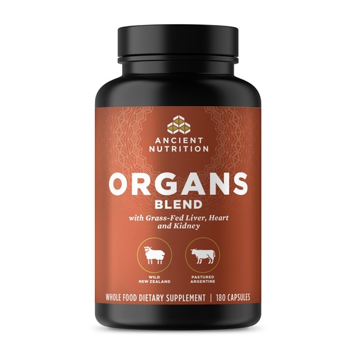 [BRSRMZI7AFYBYAY4] Ancient Nutrition Organ Supplements, Grass-Fed and Wild Organ Complex Capsules, Liver, Heart, Kidney Supports Organ, Cognitive, and Immune System Health, 180 Ct