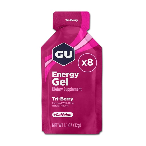 [BRSWIYTQCR7QY2T2] GU Energy Original Sports Nutrition Energy Gel, Vegan, Gluten-Free, Kosher, and Dairy-Free On-the-Go Energy for Any Workout, 8-Count, Tri-Berry