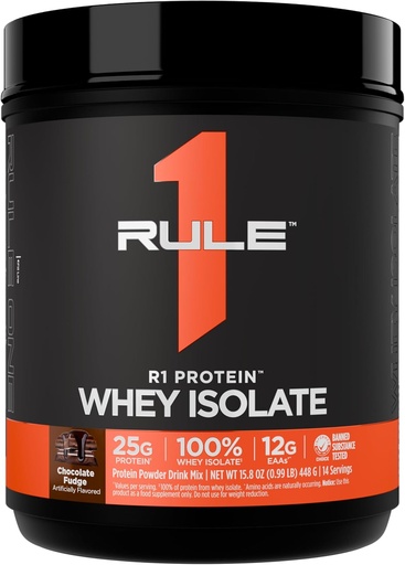 [BRSROAT7O4MWKFY7] القاعدة 1 R1 بروتين ويي إيسولات - مع 25g Protein " 6g BCAA Exclusively from Isolated " Hydrolyzed Sources for Workout Recovery (1 Pound*, Chocolate Fudge)