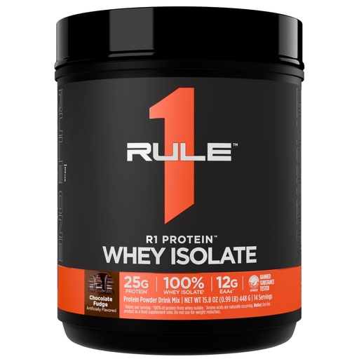 [BRSROAT7O4MWKFY7] Rule 1 R1 Protein Whey Isolate - with 25g Protein & 6g BCAA Exclusively from Isolated & Hydrolyzed Sources for Workout Recovery (1 Pound*, Chocolate Fudge)