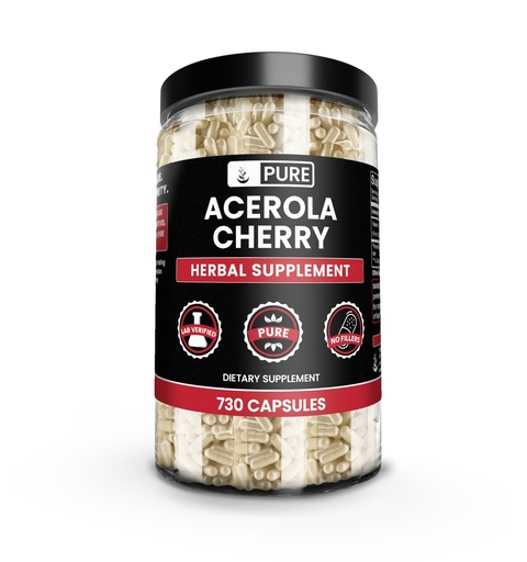 [BRSWYZYZCAMBY33D] Pure Original Ingredients Acerola Cherry (730 Capsules) No Magnesium Or Rice Fillers, Always Pure, Lab Verified