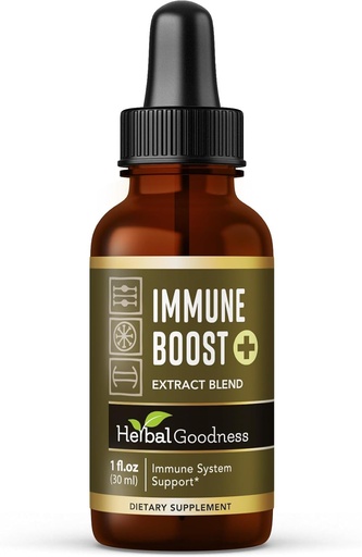 [BRSROBAYCUCQ2F3P] Herbal Goodness Immune Support Liquid 1oz – Natural Herbal Supplement for Immune & Gut Health, Liquid Vitamins for Adults & Kids, with Echinacea, Astragalus, and Graviola – 1 Bottle