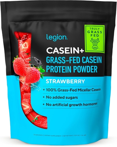 [BRSWGBT6CAAQOAD7] LEGION Casein Protein Powder (Strawberry) - Slow-Release Micellar Protein Powder - Non-GMO, Gluten-Free & Naturally Sweetened Casein Powder från Grass-Fed Cows