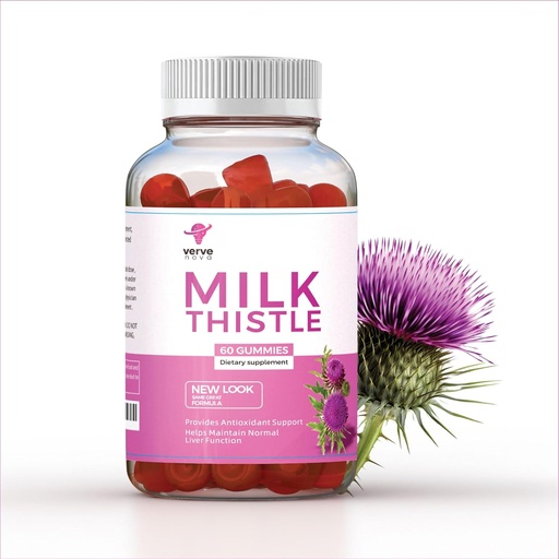 [BRSRAZA7OQFWYE3G] Milk Thistle Supplement Gummies – Liver Health Support, Herbal Antioxidant, Sugar-Free, Vegan, 60 Count