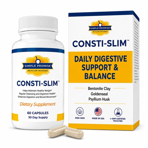 [BRSRMBL2OZ5GA2TZ] Simple Promise - Consti-Slim - Natural Digestive Health and Wellness Support – Promotes Healthy Enzyme Activity, 60 Capsules