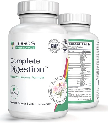 [BRSWGBQZBN5RUAIU] Vegan Digestive Enzymes Capsules for Digestive Health - Support Gut Health for Women and Men, Super Enzymes Support Immunity and Alleviate Inflammation - Non-GMO, 60 Capsules