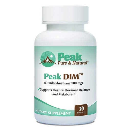[BRSWYHY2DIAQ2ELD] Peak Pure & Natural Peak DIM - Support Healthy Hormone & Estrogen Balance - Metabolism Support Supplement | 100mg - 30 Capsules