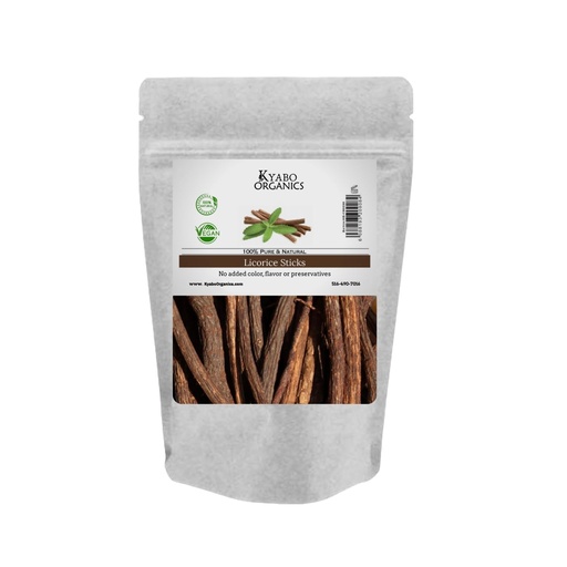 [BRSWYZTQDJ4GO3TV] Kyabo Licorice Root Sticks - 100% Pure, Raw all Natural Licorice Root Sticks 8oz / 1/2lb - African Licorice Root - Chew Sticks Mulethi Glycyrrhiza Glabra