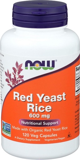 [BRSWIEIZBEGBMETU] Now Foods SPO Red Yeast Rice 600mg, 120 CT