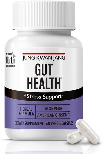 [BRSROGQCCQAQY3QZ] JungKwanJang Gut Health Support with Aloe Vera (833mg) and American Ginseng for Gut Health, Digestion, Immunity, 60 Capsules for Men and Women