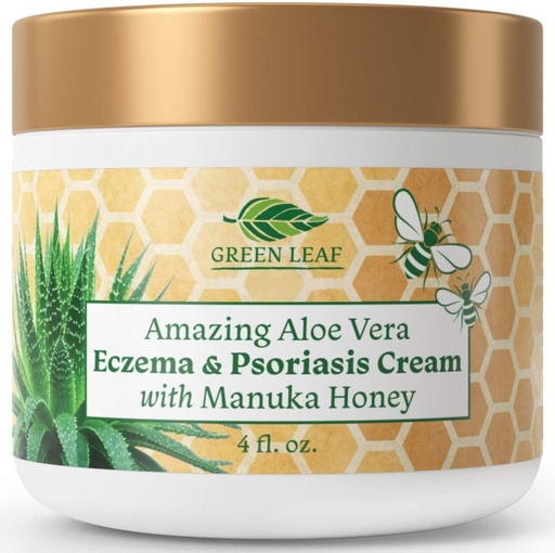 [BRSWGFANB4JW2DL4] Manuka Honey Eczema Cream Moisturizing Lotion for Psoriasis Relief - Itchy, Dry Skin Rash Ointment - Soothing Moisturizer for Baby, Kids, Adults - High Strength Body & Face Cream 4oz