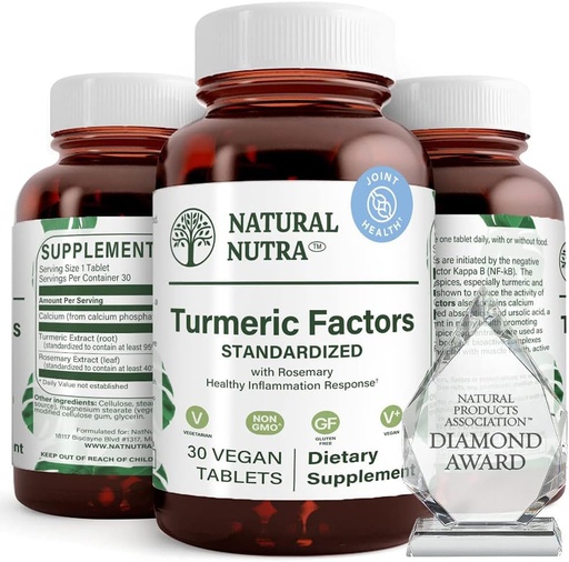 [BRSWICADAF6QEETG] Natural Nutra Turmeric Curcumin with 95% Curcuminoids Extract Supplement with Rosemary for Brain Health, Enhances Memory and Improves Concentration, Improve Digestion 350 mg, 30 Vegan Tablets