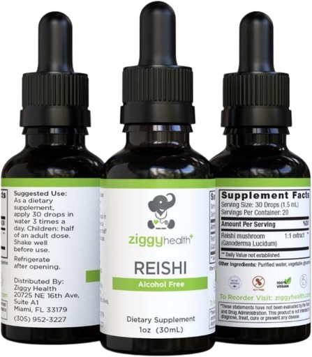 [BRSW2GQ3AUIA4EL3] Reishi Mushroom Extract - Liquid Tincture - Supplement for Immunity Defense & Brain Support, Support Healthy Liver Function, Energy Booster, & Sleep Better, 1oz by Ziggy Health