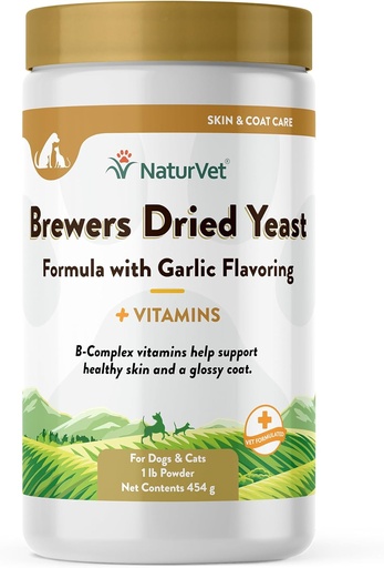 [BRSWIYT6OUDQMEYV] Vet Brewers Dry Yeast Formula dengan Flamoring Garlic Plus Vitamin for Dogs and Cats, Powder, Made in The USA with Globally Source Ingreations 1 Pound