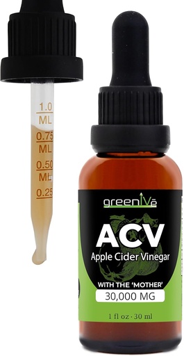 [BRSRMFAOPNYREELU] Greenive ACV Dropper Apple Cider Vinciale med moderen, Pure ACV