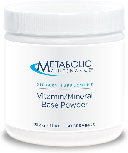 [BRSWIZY5C5YB2EDO] Metabolic Maintenance Vitamin Mineral Base Powder - Iron Free Multivitamin with Active B Vitamins + Chelated Minerals (312 Grams, 60 Servings)
