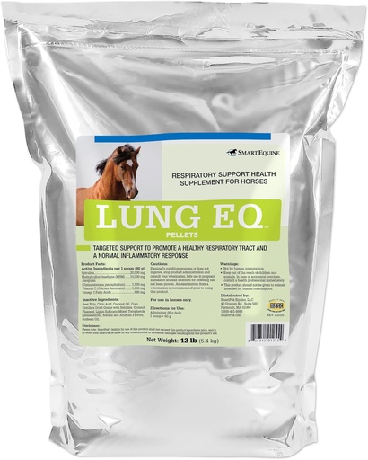 [BRSWIBA7PMCREHTE] SmartEquine Lung EQ Pellets for Innovated Respiratory Support | Horse Health | Spirulina for Horses with Antioxidants, Herbs, Minerals | Equine Pellet for Respiratory Support | 12 LB