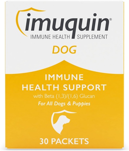 [BRSW2Y32BEPAE333] Nutramax Imuquin Immune Health Supplement Powder for Dogs and Puppies - With Beta Glucans, Marine Lipids, Vitamins and Minerals, 30 Packets