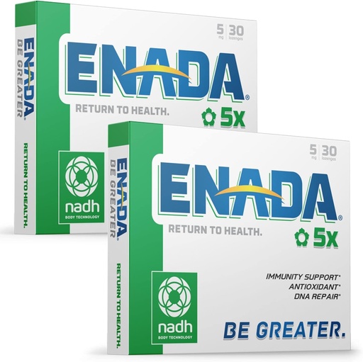 [BRSRMFT3BADQ4C3P] ENADA 5MG NADH Supplement with Boost of Chlorophyll Co-Enzyme Antioxidant Form of Vitamin B3 Immunity Support DNA Repair Serves as Natural Energy Memory Booster & Restore Body's Cellular Energy 30X2