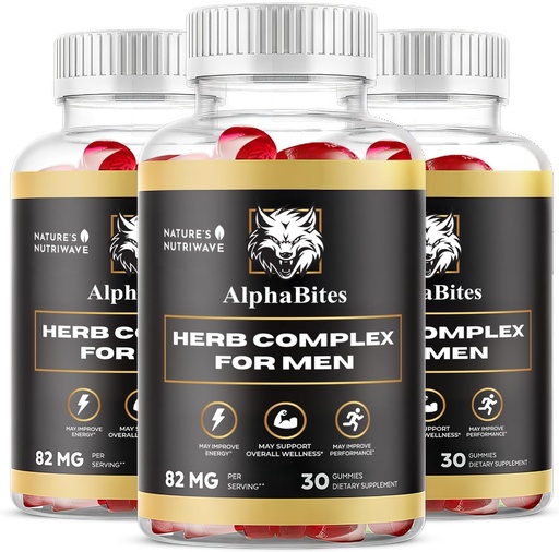 [BRSRAHAFCV6AY2Y7] AlphaBites Gummies - Original Formula Alpha Bites, 30 Gummies, 3 Month Supply