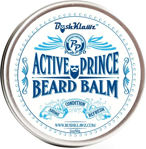 [BRSWGBD5C56RY3T4] BushKlawz Beard Balm Leave-in Conditioner, 2 oz - Active Prince Scent - Best Conditioner for Men's Beard and Gifting