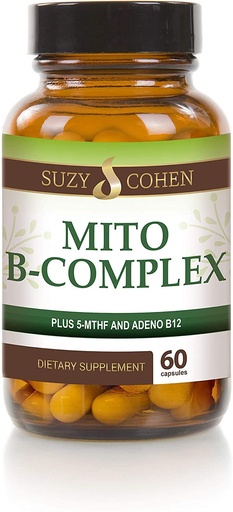 [BRSWGZATCB5QAH3G] Script Essentials Suzy Cohen, Mito B Complex Dietary Supplement, 5-MTHF, Adeno B12, Methylation Support, Supports Healthy Nervous System, Boost Energy, Vitamin B, 60 Servings