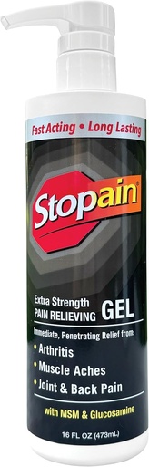 [BRSROZT2CUPGC3Q6] Stopain Pain Relief Gel 16oz, USA Made, Max Strength Fast Acting with Menthol, MSM, Glucosamine for Joint Pain, Back Pain, Arthritis, Knee, Neck Pain, HSA FSA Approved OTC Topical Analgesic Product