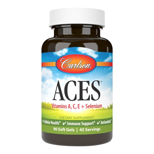 [BRSWECQ2B4IGAHTD] Carlson - ACES, Vitamins A, C, E + Selenium, Cellular Health & Immune Support, Antioxidant, 90 Softgels