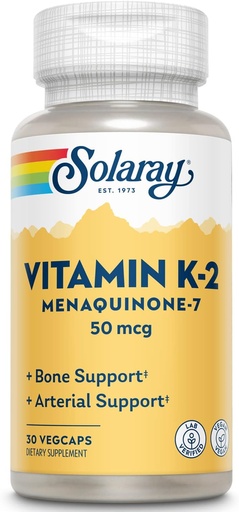[BRSWIYDQCIDQ42Q7] SOLARAY K2 MK7, Veg Cap (Btl-Plastic) 50mcg | 30ct