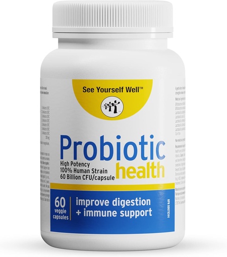 [BRSRAZYFCAFBGEI4] See Yourself Well Probiotics 60 Billion CFU: Digestive & Gut Health - Supports Occasional Constipation, Diarrhea, Gas & Bloating - Immune Support - High Potency Dr Formulated for Women & Men 60ct