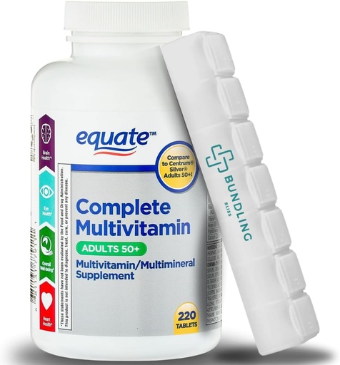 [BRSRAFT4DJ5A2YL6] Equate Complete Multivitamin Dietary supplement, Adults, 220 count, 7 Day Pill Organizer Included - 1 Pack