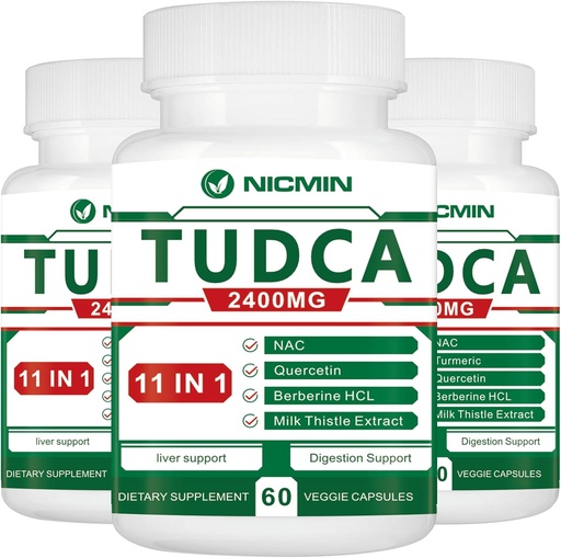 [BRSRAZLRA5YA2YL7] TUDCA Supplements 2400MG, Bile Salts Complex for Liver Detox & Gallbladder Cleanse, Anti-Aging for Men and Women, Digestive Health 180 Capsules