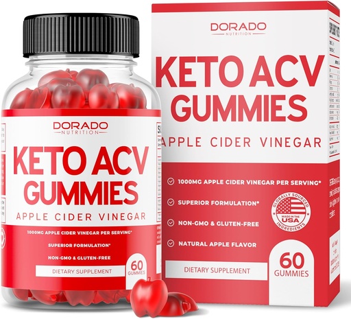 [BRSROYYNDEIWEG3G] Keto ACV Gummys 高级体重损失 - 1000mg Keto Gummys(重量损失和贝利脂肪的ACV) 脂肪燃烧 - 美味的苹果 Flavor - 非GMO, Vegan,第三方测试 - USA Made(60计)
