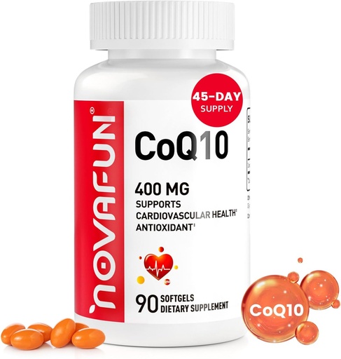 [BRSRAAILDN5G2HL7] CoQ10-400mg-Softgels 코코넛 MCT 오일, 심장 건강 및 에너지 생산을 위한 높은 흡수 Coenzyme Q10 보충교재, 90 조사, 45 일 공급