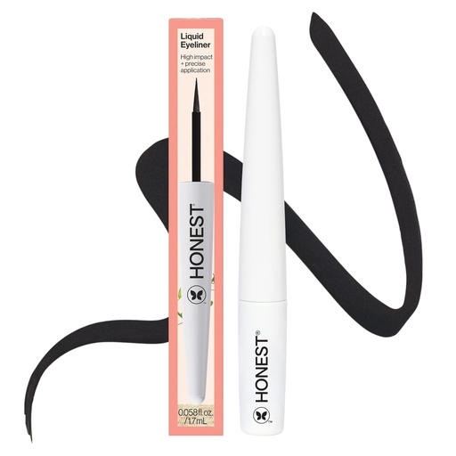 [BRSWGBAYOQIQOA3U] Honest Beauty Longlasting Liquid Eyeliner | Smudge + Flake Proof, Precise Application | Hypoallergenic, Vegan, + Cruelty Free | Black, 0.58 fl oz