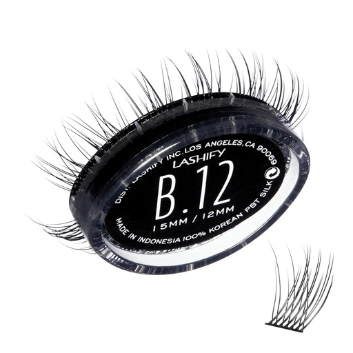 [BRSRMAIQCAIGMHT2] Lashify Bold 12mm Gossamer DIY Eyelash Extensions Refill, Black, Easy False Eyelashes for a Natural Look