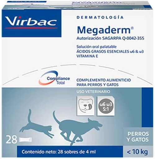 [BRSWIZ37AYEB6DDG] Virbac Omegaderm EZ Dose, Small Dog/Cat, 28 Count, 4 mL