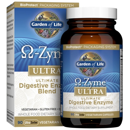 [BRSWIYQOCQBBKELG] Garden of Life 21 Powerful Digestive Enzymes with Papain, Bromelain, Lipase, Plus Ginger and Turmeric - Omega-Zyme Ultra, Enzymes for Digestion Dietary Supplement, Vegetarian, 90 Capsules
