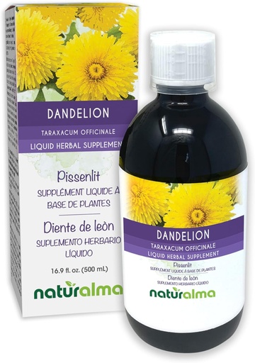[BRSROBIZBFYG2ETB] Naturalma Dandelion (Taraxacum officinale) 뿌리와 허브 알코올 - 무료 탄약 - 16.9 리터의 오존 액체 추출물 - 초본 보충 - Vegan