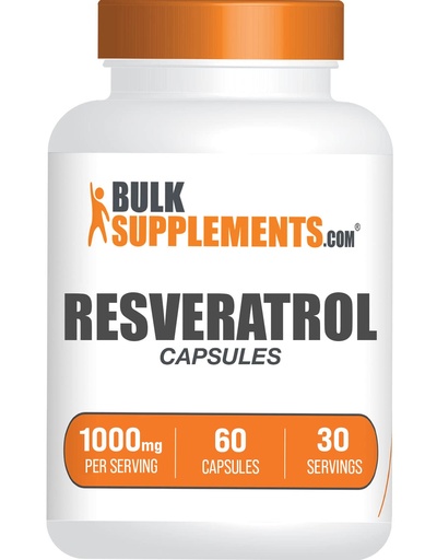 [BRSROZYCB4IQGDLO] BulkSupplements.com Resveratrol Capsules - Resveratrol Supplement, Polygonum Cuspidatum, Resveratrol 1000mg - Antioxidants Supplement, Resveratrol Pills - 2 Capsules per Serving, 60 Capsules