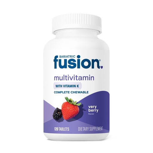 [BRSROY34PIMW2E32] Bariatric Fusion Very Berry Complete Chewable Bariatric Multivitamin with Iron and Vitamin K for Bariatric Surgery Patients Including Gastric Bypass and Sleeve Gastrectomy - 120 Tablets