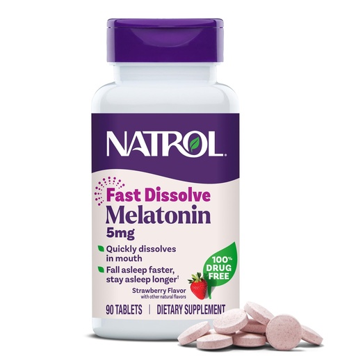 [BRSWIZQCCYEB23LI] Natrol 5mg Fast Dissolve Tablets Melatonin Strawberry Flavor