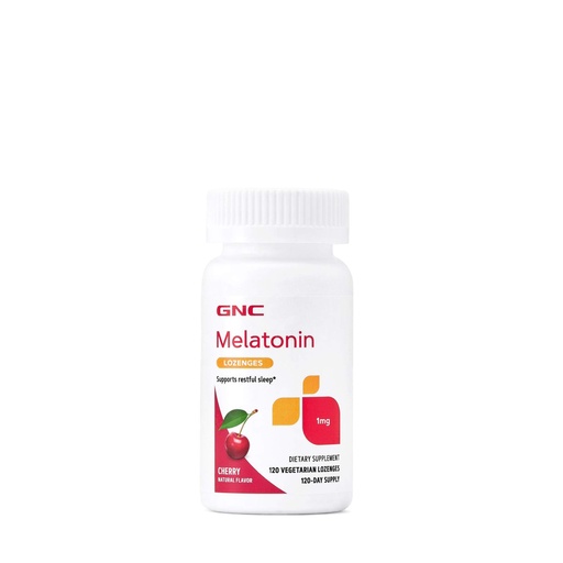 [BRSWYZQ5CIAR4ADF] GNC Melatonin 1mg - Cherry, Supports Restful Sleep, 120 Lozenges