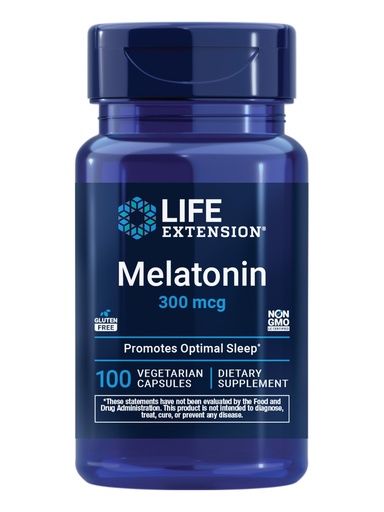 [BRSWIYQRPIMA4AY7] Life Extension Melatonin, 300 mcg, Gentle Sleep Support, Healthy circadian Rhythms, Cellular Defense, Gluten-Free, Non-GMO, Vegetarian, 100 Capsules