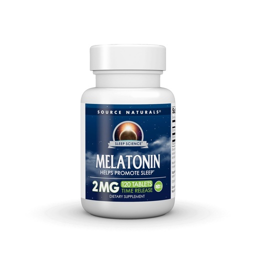 [BRSWIYTYCUPQEFTA] Source Naturals Melatonin, Helps Promote Sleep* - 2 mg - 120 Time Release Tablets