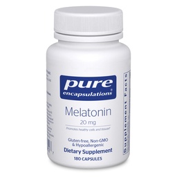 Pure Encapsulations Melatonin 20 mg - Not Intended for Sleep Support - for Immune System & Healthy Cells - 99.5% Purity Melatonin - Gluten Free & Non-GMO - 180 Capsules