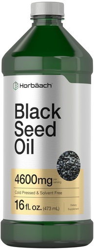 [BRSWYHARDF7RYFLO] Horbäach Black Seed Oil Liquid | 16oz | 4600mg | Cold Pressed Nigella Sativa Supplement | with Omega 6 & 9 | Vegetarian, Non-GMO, Gluten Free, and Solvent Free Formula