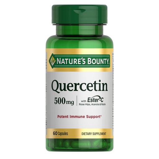 [BRSRABADCVYRUHI3] Nature’s Bounty Quercetin, Immune Support, 500mg, With Vitamin C, Rose Hips, & Rutin, 60 count